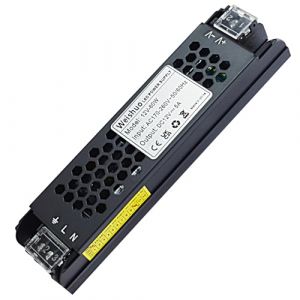 LED Transformateur 12V 60W Constante Tension Alimentation LED Ultra-mince AC 220/230V à DC 12 Volts 5 Ampères Bande Lumineuse Transformateur de Conducteur Intérieur Basse Tension (hailishangmao, occasion)