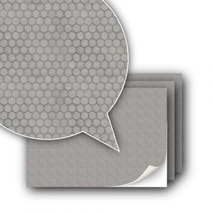 Lot de 3 films décoratifs autocollants pour pavés et surfaces pour modélisme à l'échelle 1/87 H0 (échelle 3,5 mm) (hexagones béton) (Byrg Miniatures, neuf)
