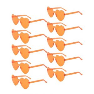 WUNZILO 10 Paires de Lunettes en Forme de Cœur Hippie Rétro,Lunettes de Soleil en Forme de Coeur,Lunettes de Soleil Transparentes Couleur Bonbon,de Coeur pour Carnaval,Noël,Fête D'anniversaire (ZHANG  ZHAOJUN UK SHOP, neuf)