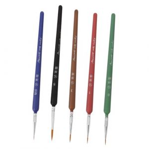 Housoutil 5 Pièces pinceau à encre pinceaux chinois art peinture brosse à ongles kit manucure stylos à encre traditionnels stylo à encre de Chine encrer Acier inoxydable (Entertainment First, neuf)