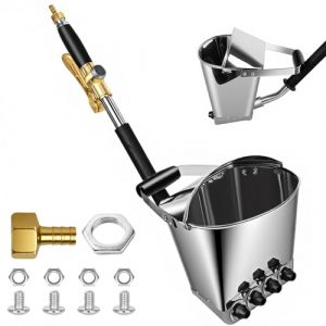 Pulv&eacute;risateur de Ciment Projecteur Mortier Pistolet &agrave; Ciment Machine &agrave; Cr&eacute;pir avec 4 Jets Pl&acirc;tre B&eacute;ton avec Couvercle Tr&eacute;mie Pistolet Mortier Chaux Pulv&eacute;risateur de Sablon pour Peinture Murale, Argent (VCL CLASSIC GARDEN S.R.L., neuf)