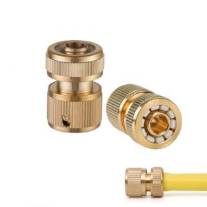 FIBOUND 2 Pièces Laiton Raccord d'Arrosage, Rapide de Tuyau d'Arrosage de 1/2, pour Jardinage, Lavage de Voiture, pour Tuyau de Diamètre Intérieur 11-12 mm, Diamètre Extérieur 14-16 mm (FIBOUND EU, neuf)