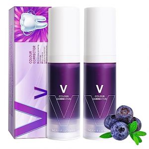 Dentifrice blanchissant violet V-34, dentifrice pour dents blanches, dentifrice violet pour dents jaunes (ET-2PCS) (yantaishuofeng, neuf)