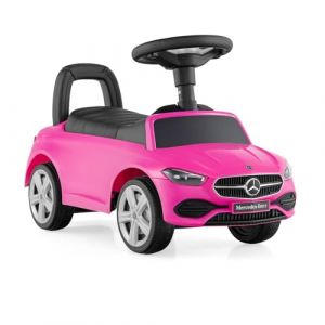 SOARS Porteur Enfant, Voiture Enfant sous Licence Mercedes-Benz, Conduite Réaliste avec Volant, Klaxon, Son de Moteur, Espace de Rangement Caché, Charge 25 KG, pour Fille & Garçon 1-3 Ans (Rosé) (Magichome24, neuf)