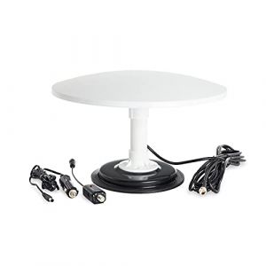 KUMA Cosmos Amplificateur Antenne Puissant TV TNT - d'Antenne Extérieure Câble Télévision HD pour Campeur Caravane Camion Bateau - Antenna Télé HDTV Omnidirectionnelle Portable Base Aimant - Blanche (KUMA (EU), neuf)