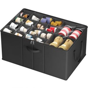Lifewit Grand Boite Rangement Chaussures pour 10-20 Paires, Organiseur Chaussures Placard Pliable avec Couvercle Transparent, Support Inf&eacute;rieur pour Bottes, Talons et Baskets, Noir (Lifewit Home FR, neuf)