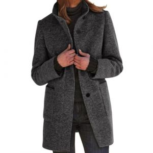 Manteau Femme Hiver Chic ,Mi Longue Boutonnage Chic Manteaux Chaud Jacket avec Poches &Eacute;l&eacute;gant Veste Longue Manteau d'hiver &agrave; Revers Grandes Tailles Disponibles Trench Femme Capuche Impermeable (sipixishenmr, neuf)