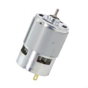 Moteur 20 V RS775, moteur &eacute;lectrique pour laveuse de voiture et tondeuse &agrave; gazon, moteur d'arbre en forme de D, moteur de petite taille, construction en m&eacute;tal, couleur argent, mat&eacute;riau, produit (Zoego, neuf)