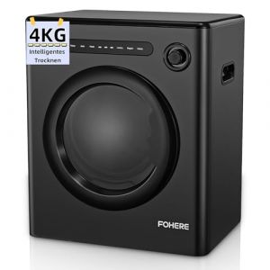 S&egrave;che-Linge, 4KG S&egrave;che Linge S&eacute;chage &agrave; Evacuation Compact, 1200W avec 6 Programmes, S&eacute;chage Intelligent, Protection Anti-fFroissage, Ecran Tactile LED, pour Appartements, Maison, Dortoir, Noir (Fuduosii, neuf)