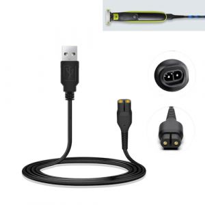AZWOOD Câble USB de Sortie pour Rasoir Philips 4,3 V Câble Chargeur USB pour One Blade A00390 Cordon Alimentation Compatible avec Philips Oneblade (Huimei EU, neuf)