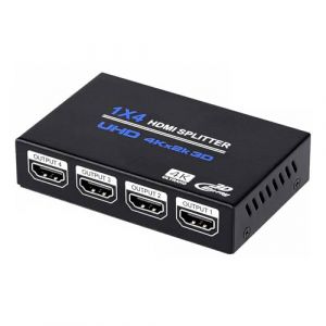 Ozvavzk Splitter HDMI 4K Répartiteur HDMI 1 Entrée 4 Sorties V1.4 Alimenté 1x4 Ports Box Supporte 3D HDCP Duplicate/Mirror 4 écran pour Xbox PS4 PS3 Blu-Ray HDTV STB DVD Projecteur (ZC888-Tech, neuf)