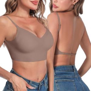G&eacute;n&eacute;rique Soutien Gorge Dos Nu Invisible Soutien Gorge Push Up pour Femme Deep V Soutien Gorge sans Armature Brassiere Dos Bas en U Soutien Gorge Dos Transparent Soutiens-gorge (OKrjhu, neuf)