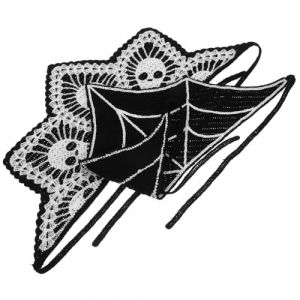 Gatuida 2pi&egrave;ces &Eacute;charpe T&ecirc;te De Mort Bandeau Toile Araign&eacute;e Bandana Gothique Accessoire De Cheveux Pour Femme Tricot&eacute; Main Pour Halloween (Brandon Zou, neuf)