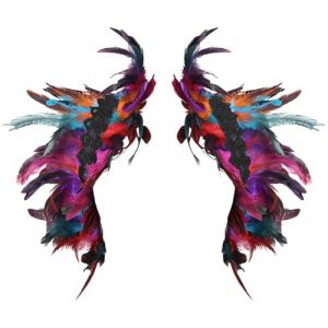 ZSUIQIN 1 Pi&egrave;ce Halloween Plume ch&acirc;le Gothique Plumes, Cape Vampire Carnaval, Costume Corbeau pour Halloween Carnaval Cosplay Mascarade, pour Photo Prop Cosplay Stage Party (Color&eacute;) (SUIQIN, neuf)