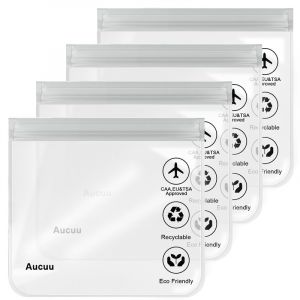 Aucuu Trousse de Toilette Transparente Femme, 20x20cm Kit Voyage Avion Cabine Sac &agrave; Liquide 1L Pochette Transparente Voyage, Sac de Voyages Transparent Trousse pour Liquides Femmes & Hommes (Aucuu&reg;-EU, neuf)