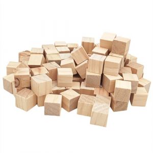 Cube en Bois (Lot de 100) - Petits Cubes en Bois Brut 2 x 2 x 2 cm - Cubes Bois de Pin Naturel -Cube Bois Bricolage, Loisirs Créatifs, Tampons (Anktily, neuf)