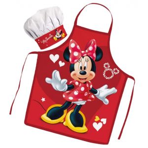 Sorrisini Tablier Cuisine Enfant, Tablier Toque Enfant, Toque de chef ajustable, Tabliers toque de Chef enfant pour Cuisson P&acirc;tisserie, Peindre, Tablier et Chapeau r&eacute;glable Minnie (Sorrisini_Store, neuf)
