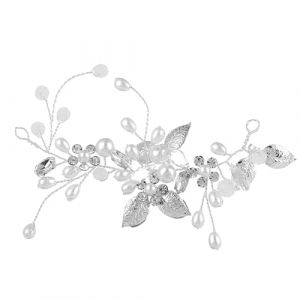 Feuilles Vignes De Cheveux, Fleurs de Mariage Cheveux Vigne Mari&eacute;e, Fleurs de Mariage, Bandeau de Mariage Bijoux de Cheveux de Mari&eacute;e, Coiffure Perl&eacute;e pour Femmes et Filles (CAI  CHENGGUO DE DIAN, neuf)