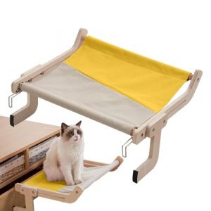Hamac pour chat pour fenêtre, lit de fenêtre pour chat, siège pour chat à la fenêtre - Trespolo pour chat à accrocher au rebord de la fenêtre, perchoir pour chat réglable, étagère pour chat (ganyutrade, neuf)