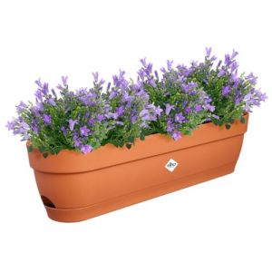 Elho Vibia Campana Balconni&egrave;re 70 - Planteur pour Balcon - &Oslash; 69.0 x H 17.0 cm - Marron/Terre Cuite (Montanari Store, neuf)