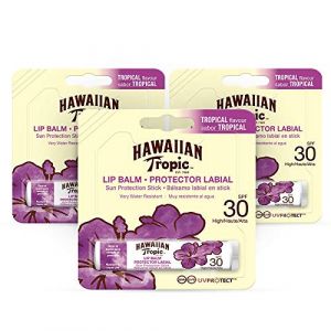 Hawaiian Tropic - Baume solaire pour les l&egrave;vres FPS 30, saveur tropicale - Pack de 3 unit&eacute;s (Pegas-Store, neuf)