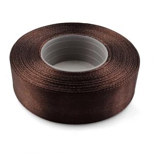 Netuno 1 ruban de satin, 25 mm x 32 m, couleur : marron foncé, en tissu, décoratif, pour le bricolage, la décoration de mariage, l’emballage de cadeau (netuno, neuf)