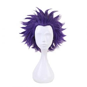 Mon héros académique Shinsou Hitoshi Shinso violet perruque courte Cosplay Costume Boku pas de héros académique résistant à la chaleur cheveux hommes perruque (good stuff A, neuf)