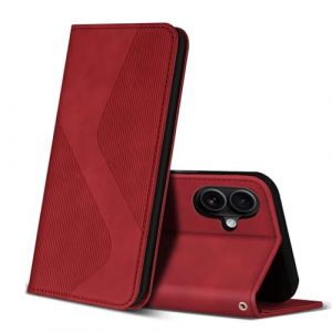 ZONNAVI Coque pour iPhone 16 Plus, Premium &Eacute;tui Housse en Cuir de Protection avec [Emplacements Cartes] [Magnetique], Clapet Folio Portefeuille pour iPhone 16 Plus (Rouge) (ZONNAVI, neuf)