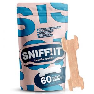 Sniffit Bandelette nasales - Paquet de 60 pansements nasaux pour faciliter la respiration par le nez - Nose Tappe contre les ronflements - nasal strips pour un sommeil r&eacute;parateur & plus d'&eacute;nergie (Zippit mouth tape, neuf)