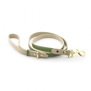 Nina Woof Copenhagen Laisse pour Chien en Cuir végan, rembourrée, poignée Douce, Mousqueton renforcé, Olive, 1,22 m (Honest Brands Shop, neuf)