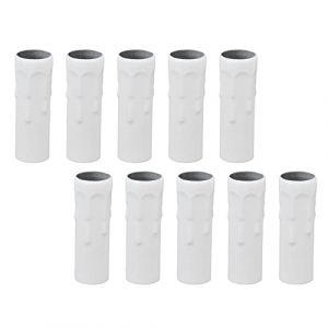 10 Pcs E14 Métal Tube Tête De Lampe Boîtier Fer Lumière Socket Outlet Lustre Bougie Douille Couvre Manches pour Bougie Lampe Titulaire Lampe Base Éclairage Accessoires 25 X 80mm (Ruisyi-A, neuf)