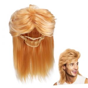 VICASKY Perruque Mulet Synth&eacute;tique pour Homme Coupe Mulet Ann&eacute;es Accessoire D&eacute;guisement Halloween ou Soir&eacute;e (Belicious Helper, neuf)
