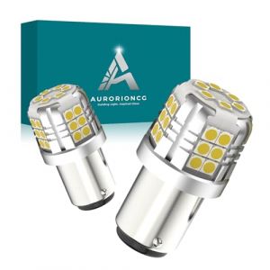 AURORIONCG Ampoules LED P21/5W 12V Blanc 1157 BAY15D Feux de Freinage Feux Stop Feux Arri&egrave;re 1200LM 6500K (Non Canbus) (CGTech, neuf)