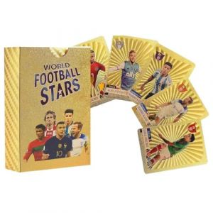 PEXIVOZ Carte de Foot,Lot de 55 Cartes Star de la Coupe du Monde,Cartes de Football,Cartes à Collectionner pour Enfants pour Les Fans,Les Enfants,Les Adolescents et Les Adultes (Or) (CITY CENTER Sp. z o.o., neuf)