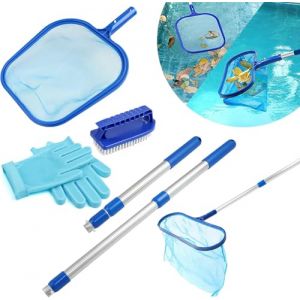 ROTKUSZ &Eacute;puisette de piscine, &eacute;puisette de bassin avec tige t&eacute;lescopique de 40-93 cm, ensemble de 5PCS d'&eacute;puisettes de fond pour piscine, &eacute;puisette de bassin &agrave; mailles fines, filet de skimmer de (Promo Holding, neuf)