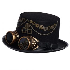COSDREAMER Chapeau Haut de Forme Steampunk, Style Gothique, Victorien (Noir D, 60cm) (Kasda-Shop, neuf)