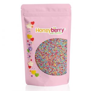Vermicelles P&acirc;tisserie Naturels et Comestibles 200g &ndash; Vermicelles de Sucres D&eacute;coratifs Color&eacute;s, Id&eacute;aux Pour D&eacute;corer G&acirc;teaux, Biscuits et Desserts &ndash; Produit dans l&rsquo;UE (Nonpareils Multicolores) (Honeyberry FR, neuf)