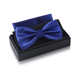 Massi Morino Noeud papillon bleu royal avec pochette pour homme Set - Costume noeud papillon homme pour mariage - Noeud réglable en bleu (Goodcommerce GmbH, neuf)