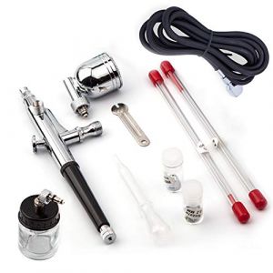 Fengda FE-134K Professionnel Pistolet aerographe kit/Double Action/avec Aiguille de 0,2/0,3/0,5 buse et Tuyau. (Airgoo-Europe, neuf)