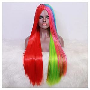 Perruque De Cheveux Pour Femmes, Perruque Synth&eacute;tique De Couleur Arc-En-Ciel, Perruque Usin&eacute;e, Perruques De Cosplay Synth&eacute;tiques R&eacute;sistantes &Agrave; La Chaleur, Perruques Grises Pour Femmes (Onecolor 24 Po (ydxdsp, neuf)