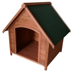 Niche pour Chien en Bois de Sapin &ndash; Toit Amovible, Surface Bitum&eacute;e, Sol Sur&eacute;lev&eacute;, R&eacute;sistante aux Intemp&eacute;ries, 74&times;65&times;83 cm &ndash; Confort et Protection Ext&eacute;rieure (Zoopiz, neuf)