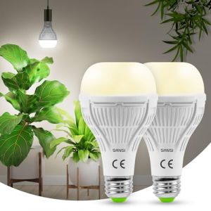 SANSI Lampe Hortciole LED E27 15W pour Plantes d'Intérieur, Ampoule de Croissance Plantes à Spectre Complet 200W Équivalente (PPF 27 μmol/s, Angle Lumineuse 120°, Couvrage Vég 2x2 sq ft) - 2Pack (ISC Lighting Direct, neuf)