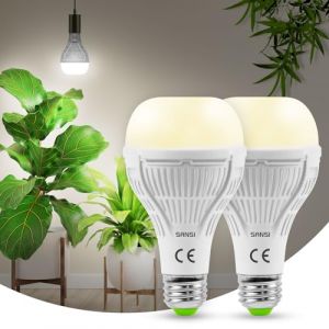 SANSI Lampe Hortciole LED E27 15W pour Plantes d'Intérieur, Ampoule de Croissance Plantes à Spectre Complet 200W Équivalente (PPF 27 ?mol/s, Angle Lumineuse 120°, Couvrage Vég 2x2 sq ft) - 2Pack (ISC Lighting Direct, neuf)