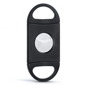 Vicloon Coupe Cigare, Coupe-cigare Classique en Acier Inox, Coupe-cigares Double Lame Outils à Cigares, Ciseaux Coupe Cigare Cigarette de Poche Double Guillotine, Noir (1pcs) (Vicloon®-FR, neuf)