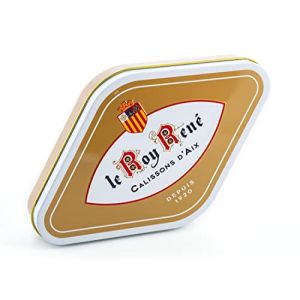 LE ROY REN&Eacute; Epicerie Fine - Calissons d&rsquo;Aix en Bo&icirc;te losange or tradition m&eacute;tal : (Lot de 1, 10 calissons - Bo&icirc;te 130g) (JoviMarket, neuf)