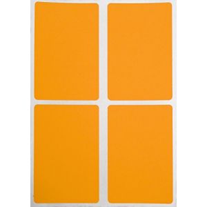 Royal Green - Gommettes Étiquettes Autocollantes Rectangulaires - Orange Fluo - Environ 7,5cm x 5cm (75mm x 50mm) - 50 Feuilles - Paquet de 200 (RoyalGreenMarketEU, neuf)