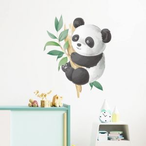 fanquare Stickers Muraux Panda et Branche d'arbre Autocollant Mural Aquarelle Animaux Décoration Murale pour Enfants Filles Chambre Décoration Salon (FangKuai, neuf)