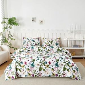 Parure De Lit 120x190/200 cm en Microfibre, Ensemble de Draps 3 Pièces Imprimée, Drap Housse Ajustable 120x200 cm cm, Drap Plat 1 Personne 180x250 cm et 1 Taie d'oreiller 50x80, Hawaï (Trame Italiane, neuf)