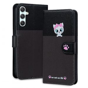 LSPCASA Housse pour Samsung A34 Animaux Dessin Anim&eacute; Etui pour Coque Samsung A34 5G avec Fentes pour Cartes Coque Samsung A34 pour Samsung Galaxy A34 Noir Marron (SINGGEADA, neuf)