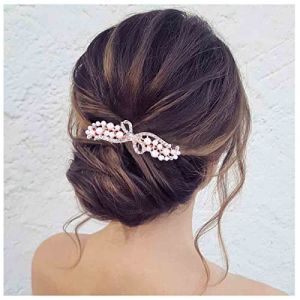 Yheakne Peigne À Cheveux Vintage Perle Or Perle Cristal Barrette Peigne À Cheveux De Mariage Métal Cz Peigne À Cheveux Coiffure Décorative Accessoire De Cheveux Pour Femmes Et Filles (or B) (Yheakne-UK, neuf)